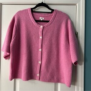 Aerie pink short sleeve cardigan